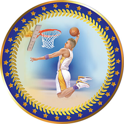 1399-091 Акриловая эмблема Баскетбол 1399-091